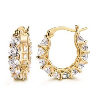 14K Gold Plated Beautiful Circle Stylish Quailty Formal Women Earrings